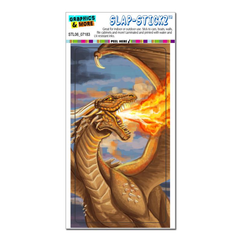 Dragon breathing fire - fantasy medieval - slap-stickz™ window bumper sticker