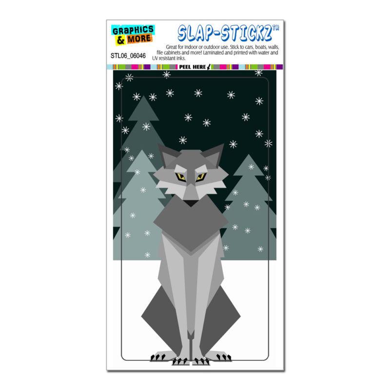 Geometric winter wolf - slap-stickz™ automotive car window locker bumper sticker