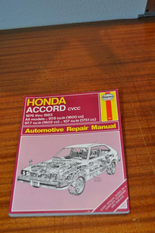 Haynes honda accord cvcc 1976 - 1983 automotive repair manual