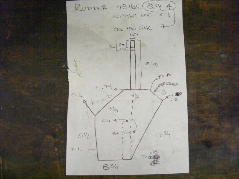 NEW Bronze Boat Rudder 20