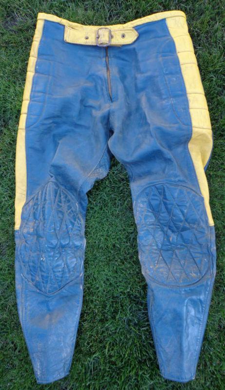 Vintage 60's 70's bill walters leather motocross motorcycle racing pants sz 34