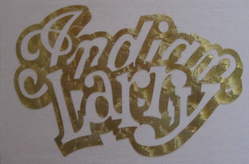 Indian larry gold leaf vinyl decal 4 1/4" x 2 5/8"