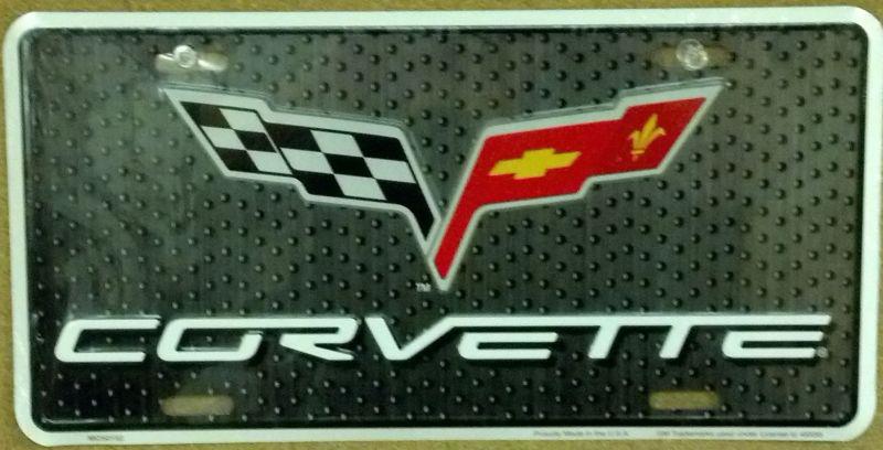 Corvette c6 emblem license plate chevrolet