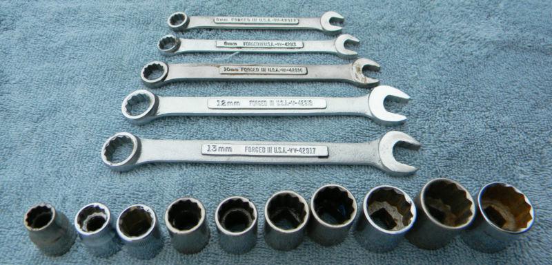 Metric combination wrench hand tools auto mechanic mm sockets craftsman