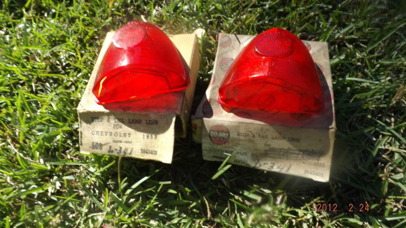 Nos 1953 chevrolet bel air  taillight lenses lens rat rod nice!!!! no reserve