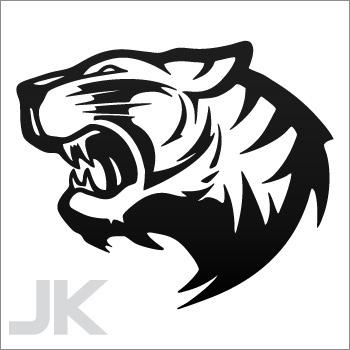 Decals sticker tiger tigers angry attack open mouth jungle wild cat 0502 ag9a7
