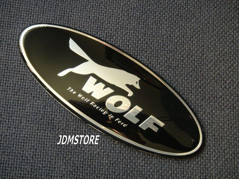 Black the wolf racing in ford focus fiesta oval allow emblem top quality