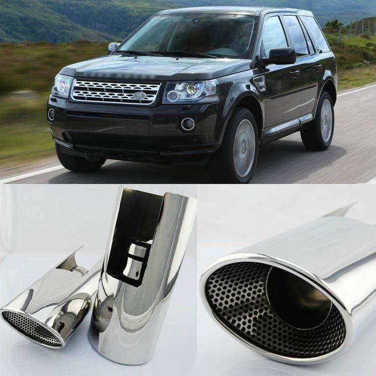 Dual new inlet 205mm t304 stainless steel exhaust muffler tips for freelander 2