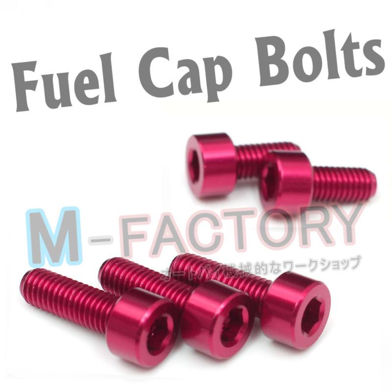 Red aluminum cnc fuel cap bolts for kawasaki zx14r zzr 1400 gtr 1400 zx-14r