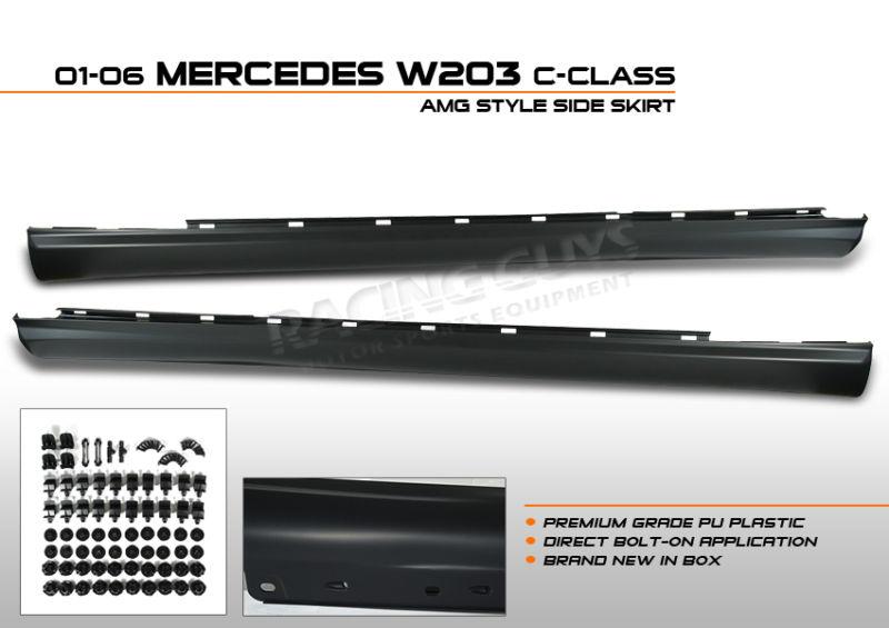 Euro mercedes w203 c-class amg sport bumper body side skirt kits pair c320 c230 