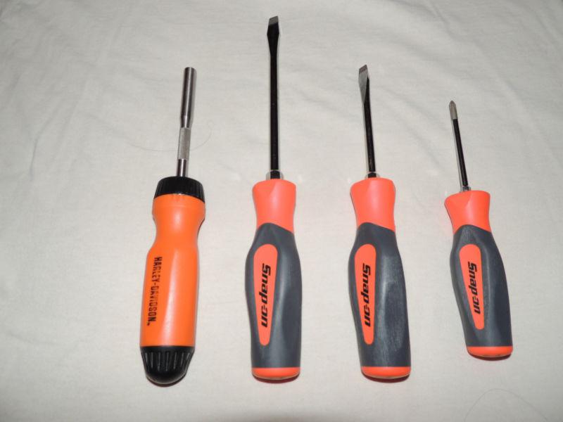 Snap on comfort grip screwdrivers and ratcheting screwdriver
