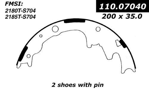 Centric 112.07040 brake pad or shoe, rear-severe duty brake shoe