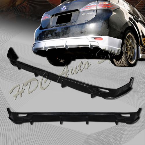 For 2011-2013 lexus ct200h tom style black polyurethane rear bumper fin diffuser