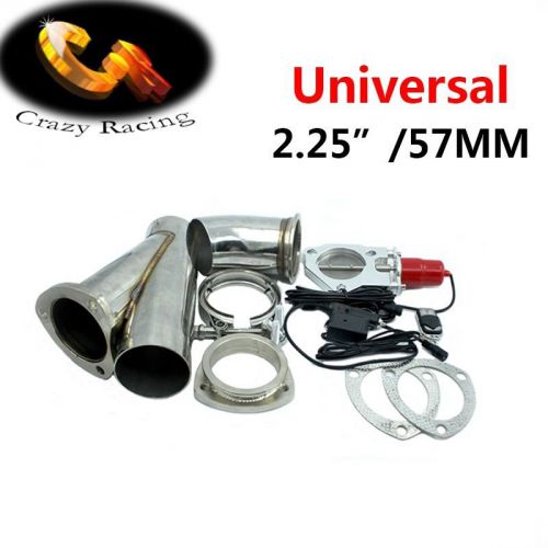 2.25" electric exhaust cutout y-pipe racing exhaust valve system kit + remote