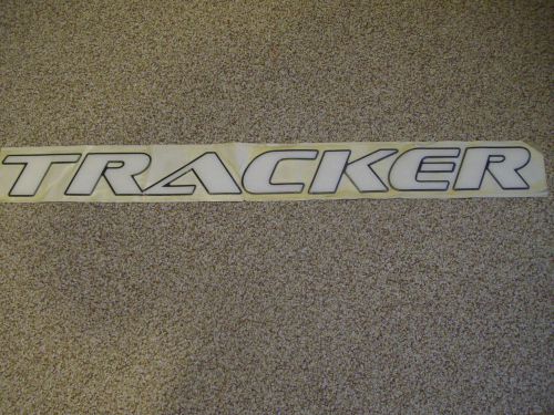Pair tracker boat raised decal &#034;44 x 4&#034; foam filled white letters black outline