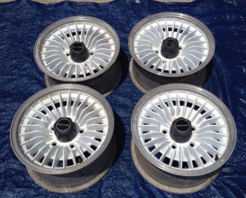 1982 83 84 85 pontiac  firebird aluminum turbine rims 14x7 wheels w center caps