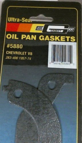 Mr gasket 5880 chevy sb 283-400 1957-74 ultraseal oil pan gasket 2pc rear main
