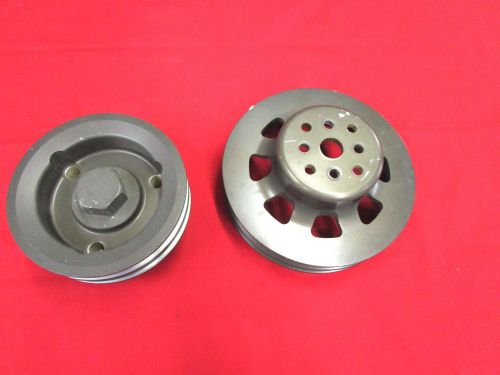 Cv-products ford crank and water pump billet pulley set, 7" and 5-1/8" pulleys