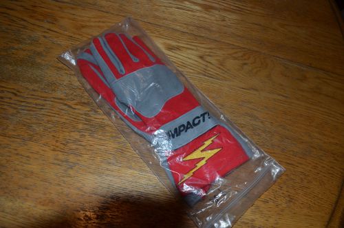 Impact racing new pair red/gray fire proof nomex medium gloves