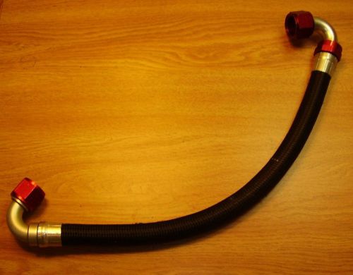 Aeroquip an -12 fiber braided hose 25" long w/ 120 degree fittings nhra ump imca