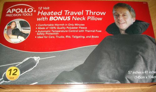 Heated travel throw with neck pillow( 12 volt )