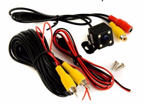 12v 170° mini color ccd reverse backup car rear view camera 4 light night vision