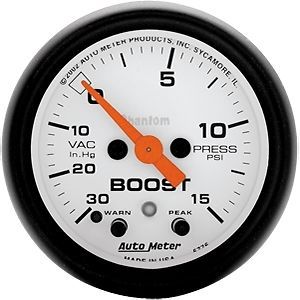 Auto meter 5776 phantom series gauge 2&#034; boost/vacuum full sweep electric