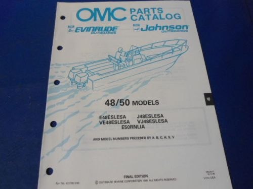 1990 omc evinrude/johnson parts catalog, 48/50 models