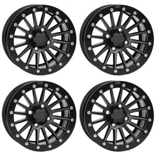 4 atv/utv wheels set 14in itp sd dual beadlock matte black 4/156 4+3 1kxp