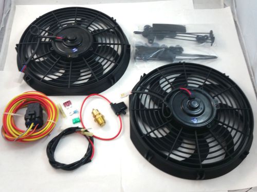 Dual (2) 12" heavy duty eletric fans cfm w/ hd relay 180/160 sbc bbc ford mopar