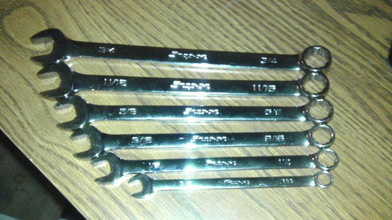  snap on wrench set 12 point standard snap-on 3/4 11/16 5/8 9/16 1/2 3/8