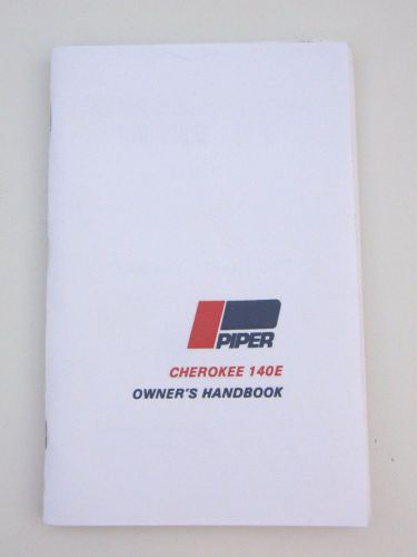 Piper cherokee pa28-140e aircraft owner&#039;s handbook manual - staple-bound copy
