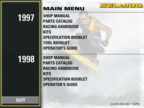 1997 1998 seadoo sp spx gs gsi gsx gts gti gtx xp shop service repair manual cd