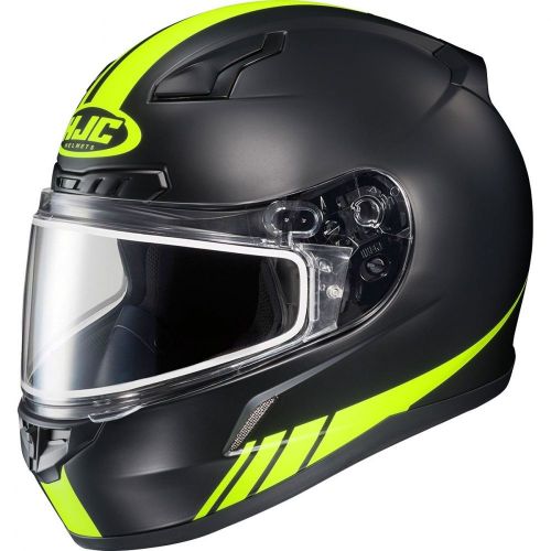 2016 hjc cl-17  streamline black/hi vis motorcycle/snowmobile helmet-large or xl