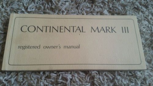 Original 1969 lincoln continental mark iii owners manual mint mk 3 owner guide