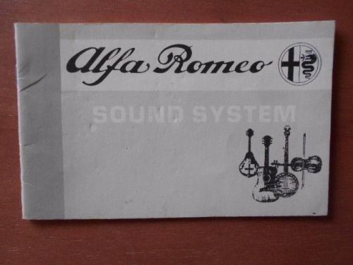 Alfa romeo 164  used original sound system instruction booklet
