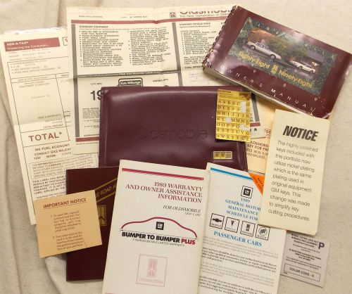 1989 olds delta 88 &amp; 98 owner&#039;s manual, customizable monogram, window decal,