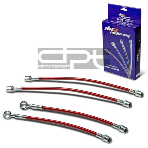 For audi a4/s4 replacement front/rear stainless hose red pvc coated brake line