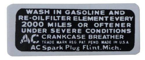 1935-1948 oldsmobile oil filler cap decal