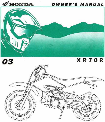 2003 honda xr70r motocross motorcycle owners manual -xr 70 r-honda xr70