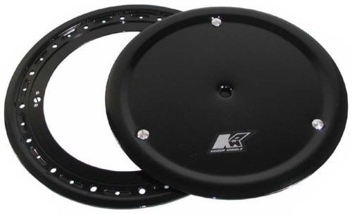 Keizer wheel aluminum beadlock ring &amp; mud cover,15&#034; sprint car,black,maxim,eagle