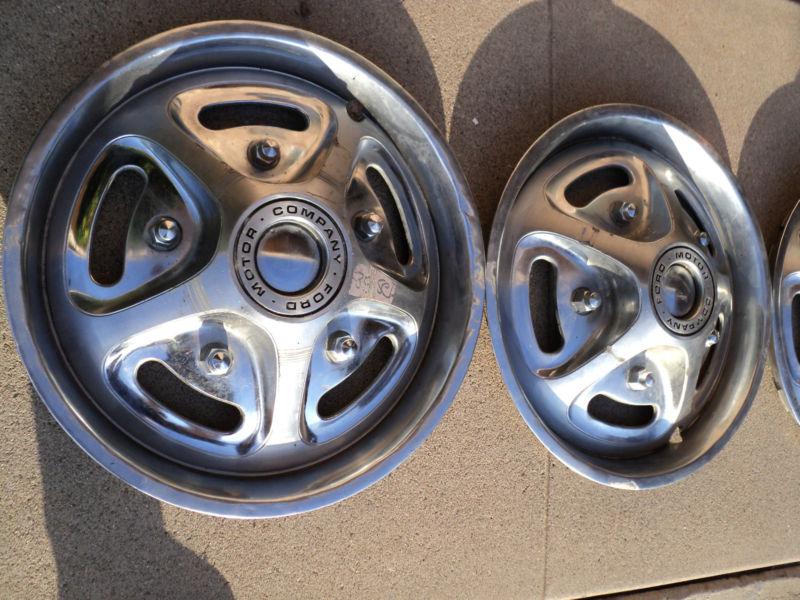 Find RARE set 50's 60's 15" FORD MOTOR COMPANY 15" SPORT HUBCAPS
