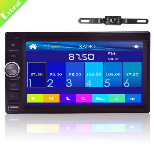 Double 2 din hd 6.5"e in dash stereo car dvd player radio 7 colors light+camera