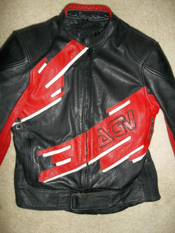 Agv sport i motorcycle jacket coat padded genuine leather size 42