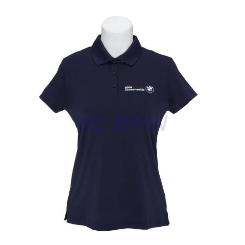 Bmw genuine logo climalite textured polo shirt / navy blue m medium style 1