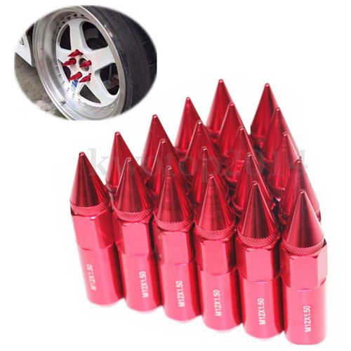 20pcs m12x1.5mm spiked aluminum alloy extended tuner 60mm wheels rims lug nuts