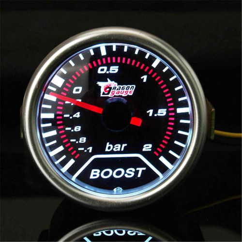 2&#034; 52mm turbo boost vacuum pressure bar gauge meter pointer smoke len led dial