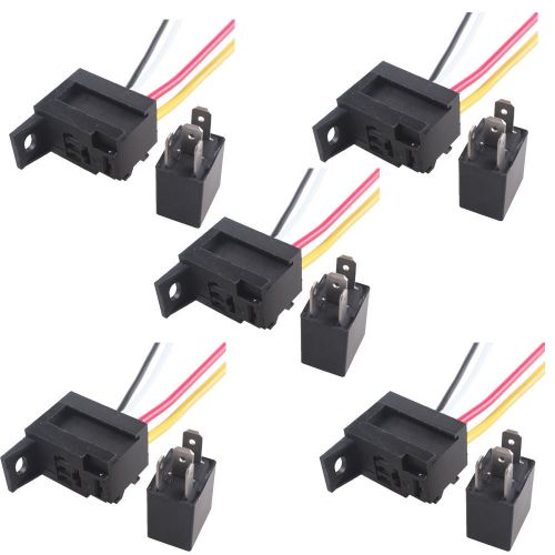 5 x car 30a amp 12v relay kit spst for fan fuel pump light horn 4pin 4 wire