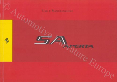 2011 official ferrari sa aperta owner's manual italian 3988/11