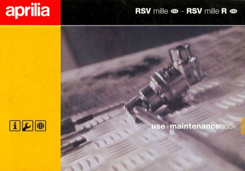 2002 aprilia rsv mille motorcycle owners manual -aprilia rsv mille r